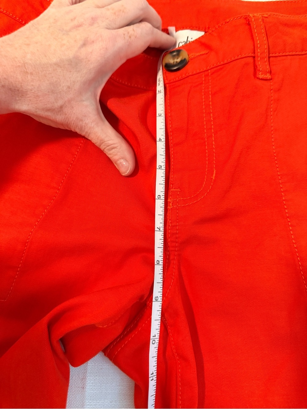 Cabi Utility Trouser Pants Size 10 Coral Orange Straight Leg Style 6046 - Picture 9 of 12